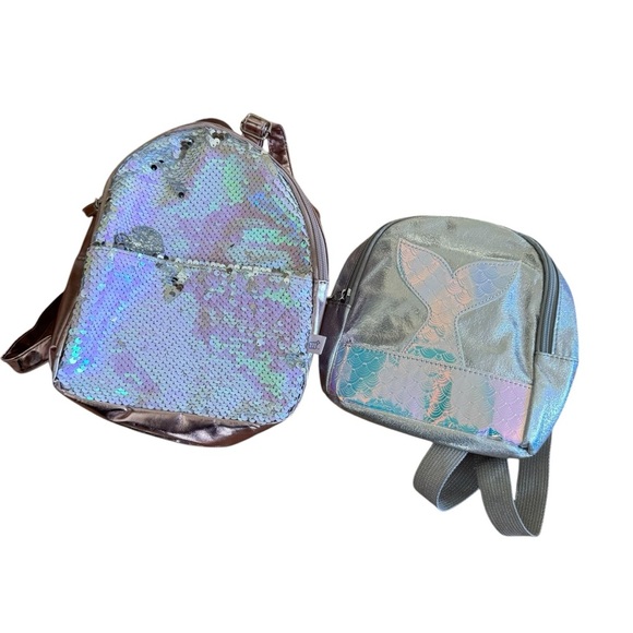 Set of two backpacks Girls Bundle Sequins Mermaid Tail NWOT - Picture 1 of 6